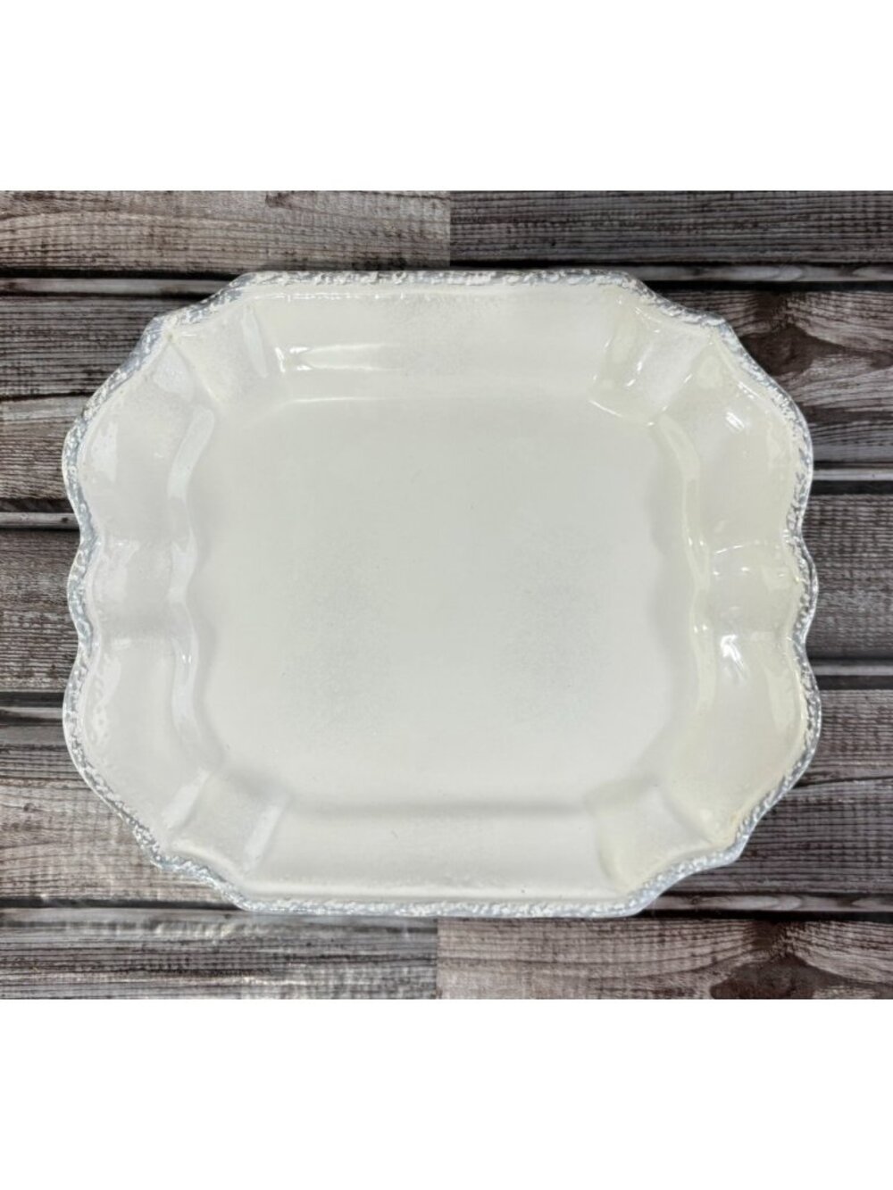 Royal Velvet White grey 8 3/4" Scalloped Salad Plates
